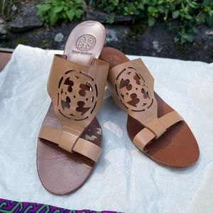 Tory Burch Zoey 50mm Tan Leather Mule 5.5M